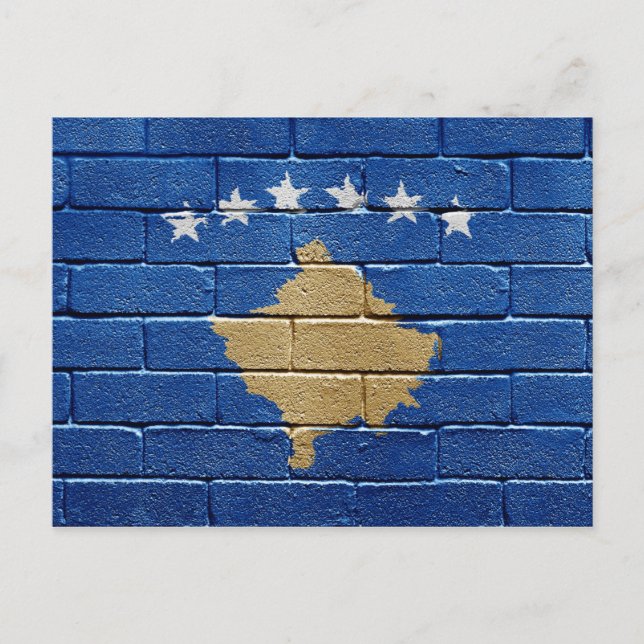 Flagge des Kosovo Postkarte (Vorderseite)