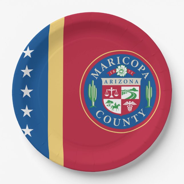 Flagge des Landkreises Maricopa (Arizona) Pappteller (Vorderseite)