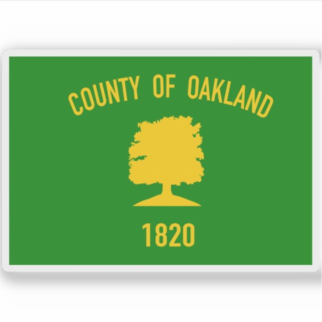 Flagge des Landkreises Oakland, Michigan Aufkleber (Vorderseite)