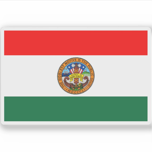Flagge des Landkreises San Diego, Kalifornien Aufkleber (Vorderseite)