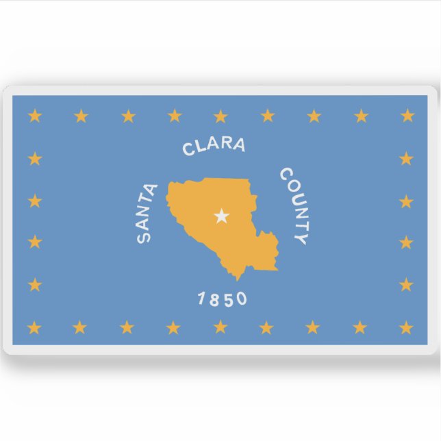 Flagge des Landkreises Santa Clara, Kalifornien Aufkleber (Vorderseite)