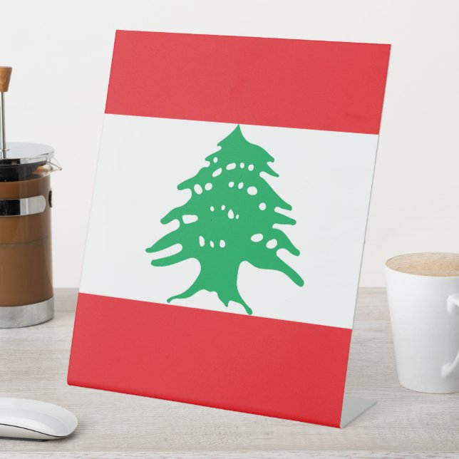 Flagge des Libanon Sockelschild (In Situ)