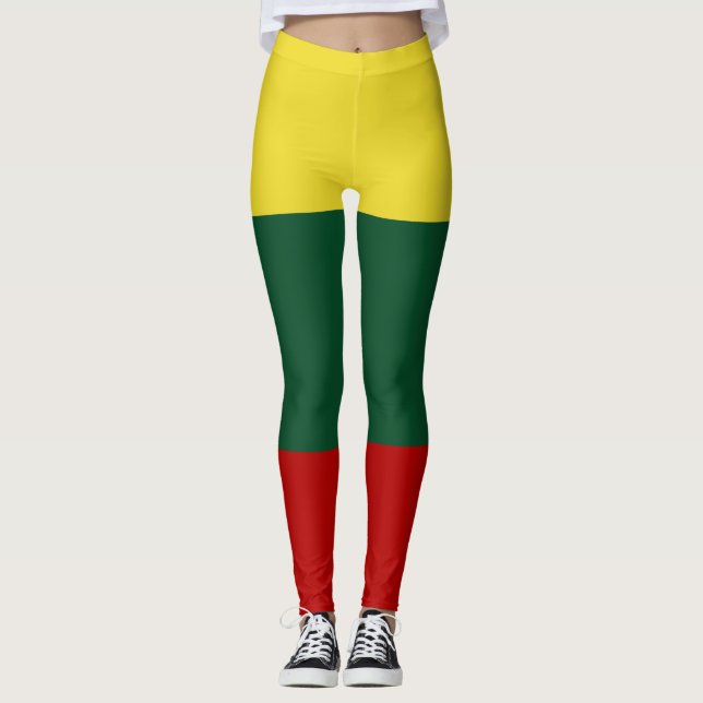 Flagge des Litauen-Gelbgrün-Rotes Leggings (Vorderseite)