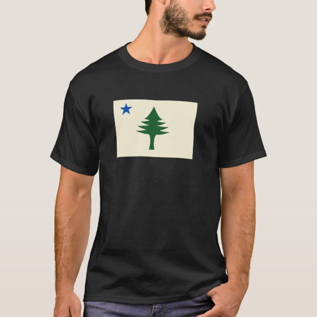 Flagge des Maine-Standes von 1901 Flag Pine Tree S T-Shirt (Vorderseite)