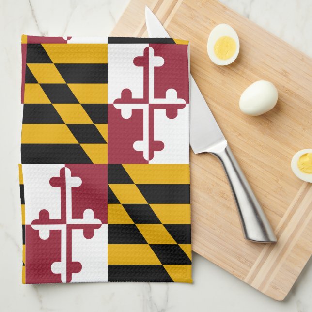 Flagge des Maryland-Musters Geschirrtuch (Viertel Falte)