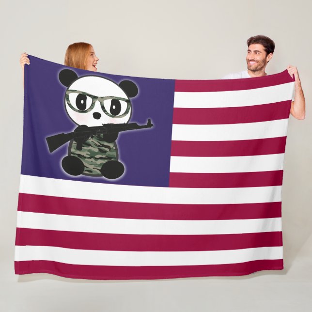 Flagge des Militärs Panda Panda Fleecedecke (Beispiel)