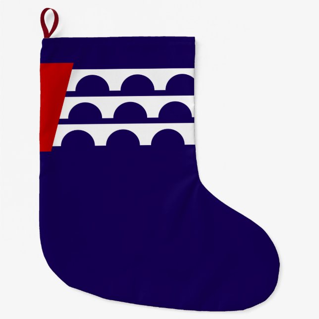 Flagge des Moines (Iowa City) Großer Weihnachtsstrumpf (Vorderseite)