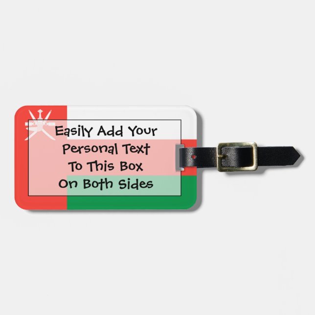 Flagge des Oman Easy ID Personal Gepäckanhänger (Vorderseite horizontal)