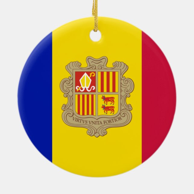 Flagge des Ornaments Andorra Keramik Ornament (Hinten)