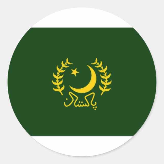 Flagge des pakistanischen Präsidenten Runder Aufkleber (Vorderseite)