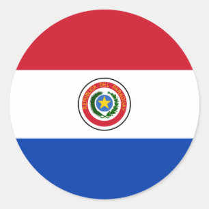 Flagge des Paraguay-Sticker Runder Aufkleber