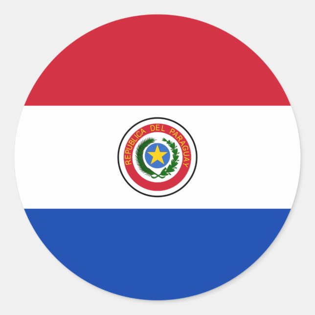 Flagge des Paraguay-Sticker Runder Aufkleber (Vorderseite)