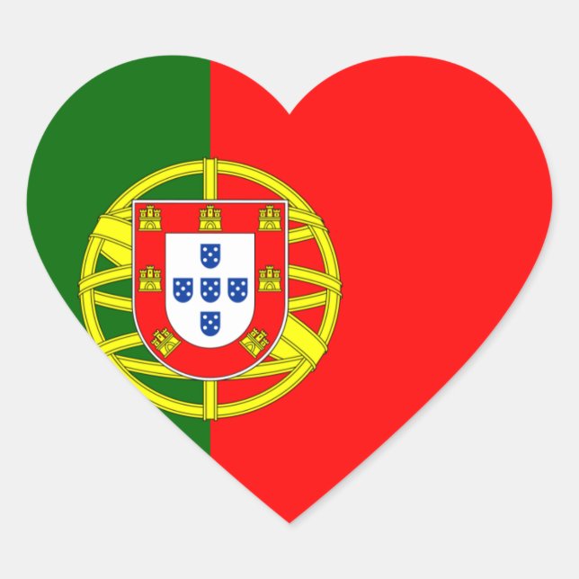 Flagge des portugiesischen Heart-Aufklebers Herz-Aufkleber (Vorderseite)