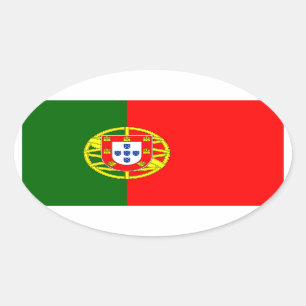 Flagge des portugiesischen Oval-Aufklebers Ovaler Aufkleber