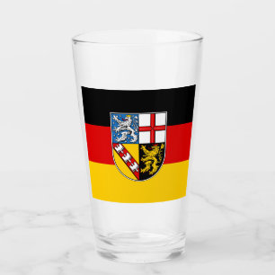Flagge des Saarland-Glases Glas