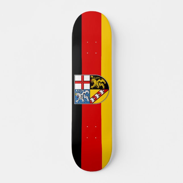 Flagge des Saarland-Skateboards Skateboard (Vorne)