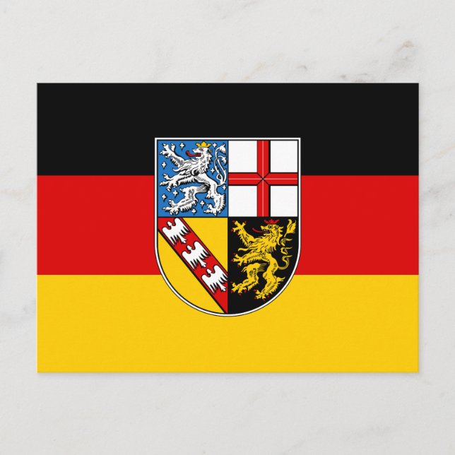 Flagge des Saarlandes Postkarte (Vorderseite)