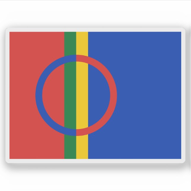 Flagge des Sami (Sámi) (1986 - Strom) Aufkleber (Vorderseite)