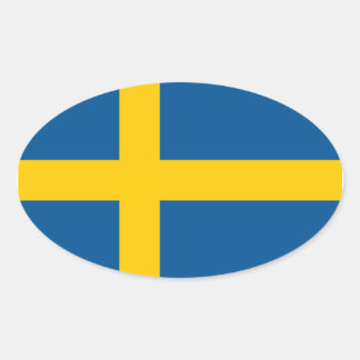 Flagge des schwedischen Aufklebers (Oval) Ovaler Aufkleber