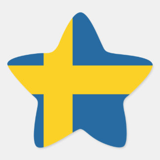 Flagge des schwedischen Aufklebers (Stern) Stern-Aufkleber