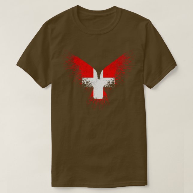 Flagge des Schweizer Adlers T-Shirt (Design vorne)