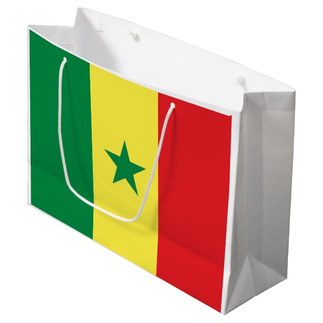 Flagge des Senegal Große Geschenktüte (Vorderseite Schrägansicht)