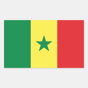 Flagge des Senegal Rechteckiger Aufkleber