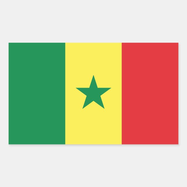 Flagge des Senegal Rechteckiger Aufkleber (Vorderseite)