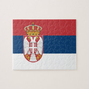 Flagge des Serbien-Foto-Puzzlespiels Puzzle