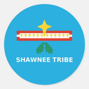 Flagge des Shawnee-Stammes von Oklahoma Runder Aufkleber