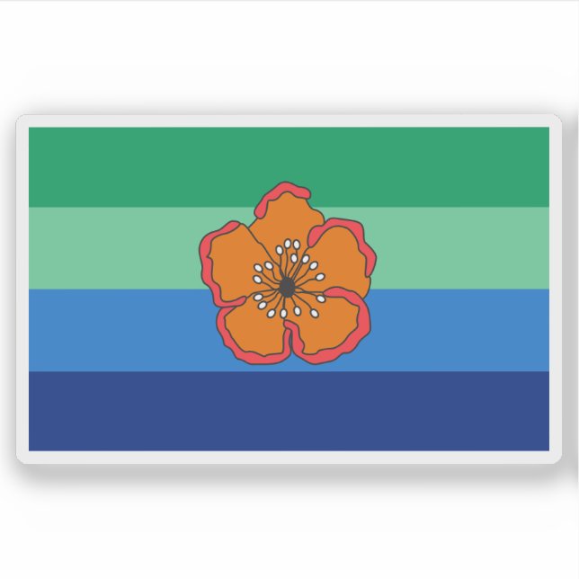 Flagge des Staat Angaur, Palau Aufkleber (Vorderseite)