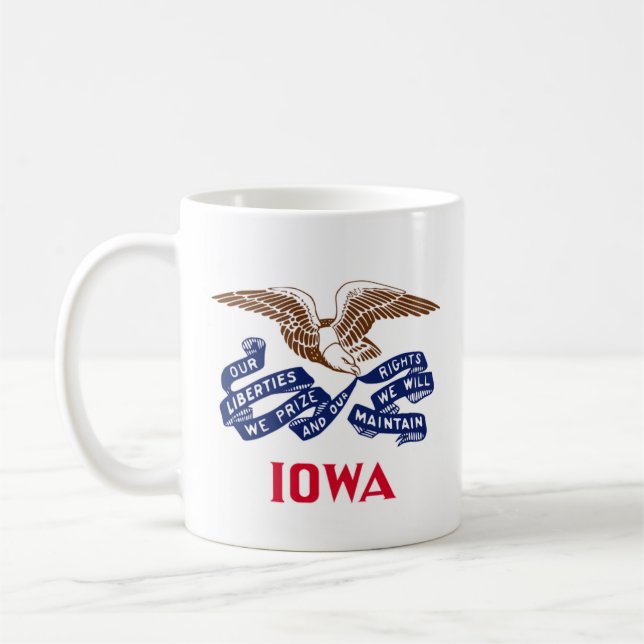 Flagge des Staat Iowa Kaffeetasse (Links)