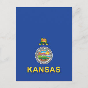 Flagge des Staat Kansas Postkarte