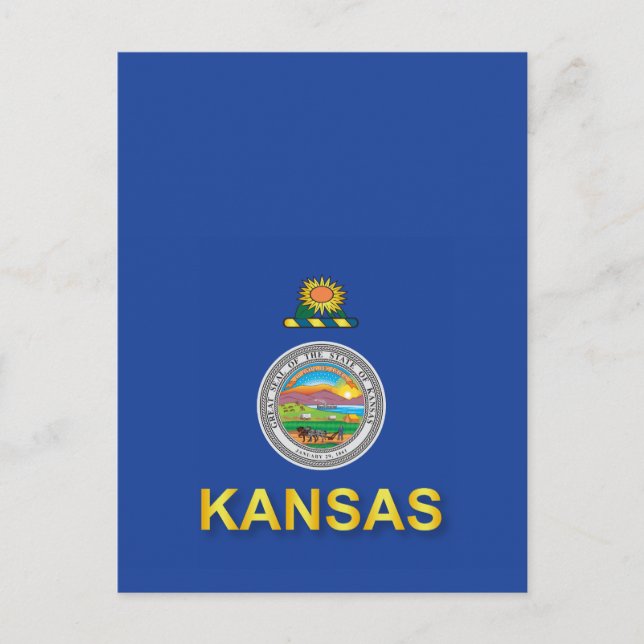 Flagge des Staat Kansas Postkarte (Vorderseite)