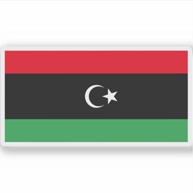 Flagge des Staat Libyens Aufkleber (Vorderseite)