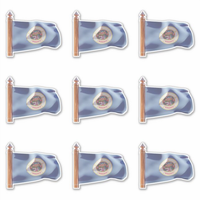 Flagge des Staat Minnesota (Ausgehend) Aufkleber (Vorderseite)