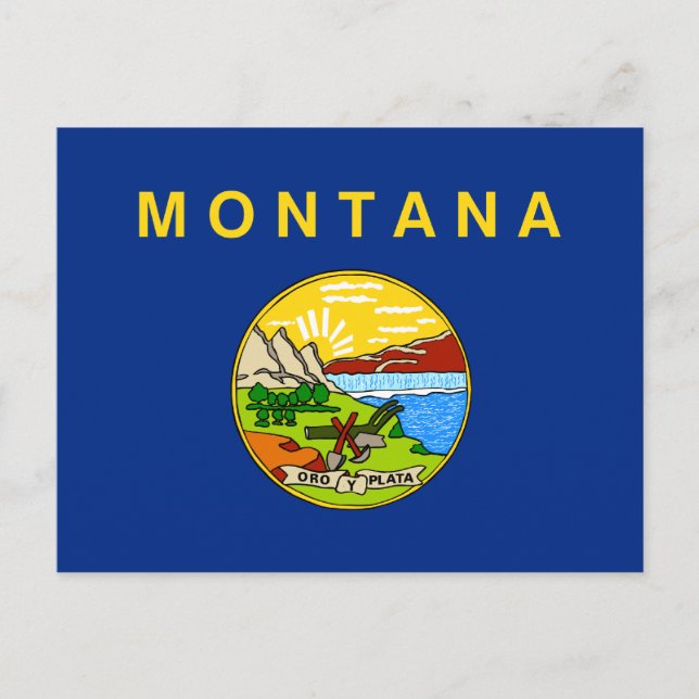 Flagge des Staat Montana Postkarte (Vorderseite)