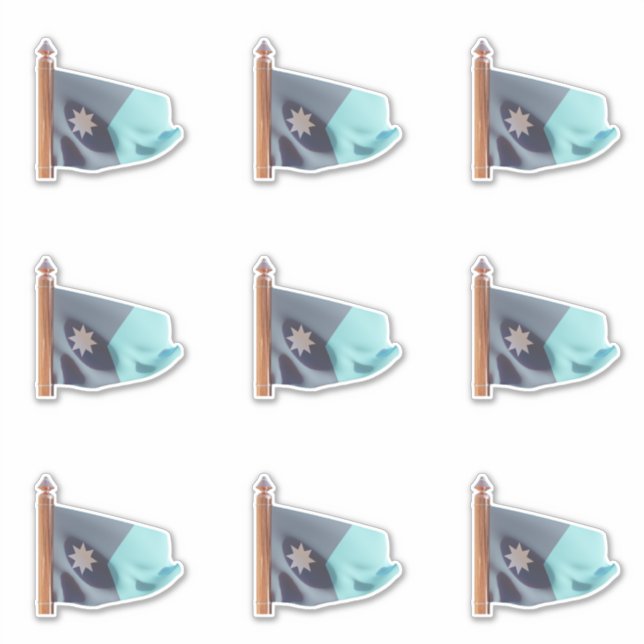 Flagge des Staat von Minnesota (Ankunft) Aufkleber (Vorderseite)