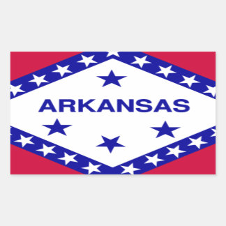 Flagge des Staates Arkansas Rechteckiger Aufkleber
