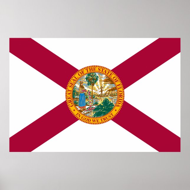 Flagge des Staates Florida Poster (Vorne)