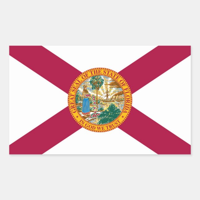 Flagge des Staates Florida Rechteckiger Aufkleber (Vorderseite)