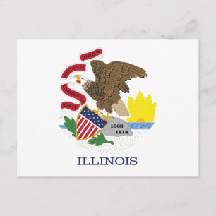 Flagge des Staates Illinois Land of Lincoln-Adler- Postkarte
