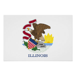 Flagge des Staates Illinois Poster