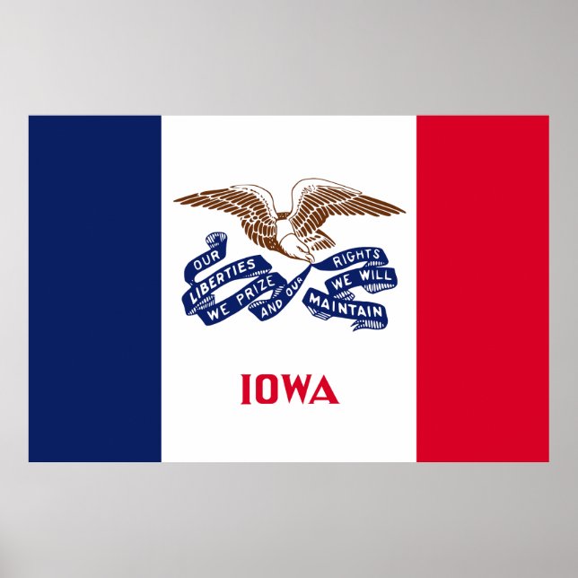 Flagge des Staates Iowa Poster (Vorne)