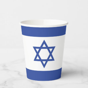 Flagge des Staates Israel, Davidstern Judentum jüd Pappbecher