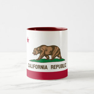 Flagge des Staates Kalifornien Republik Zweifarbige Tasse