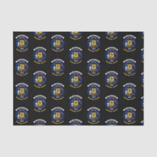 FLAGGE DES STAATES WISCONSIN BADGER SEIDENPAPIER