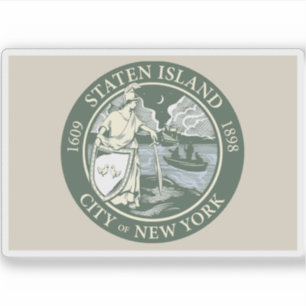 Flagge des Stadtbezirks von Staten Island Aufkleber
