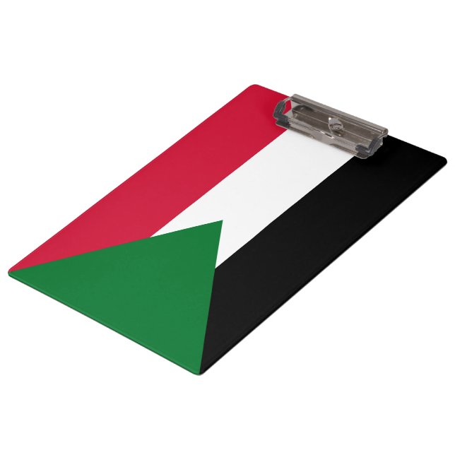 Flagge des Sudan Klemmbrett (Schrägansicht)