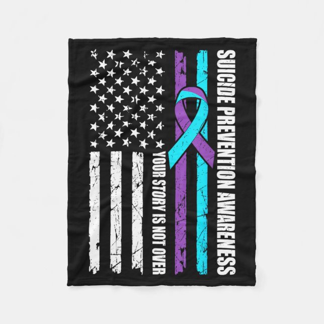 Flagge des Suizidpräventionsmonats Teal Fleecedecke (Vorderseite)